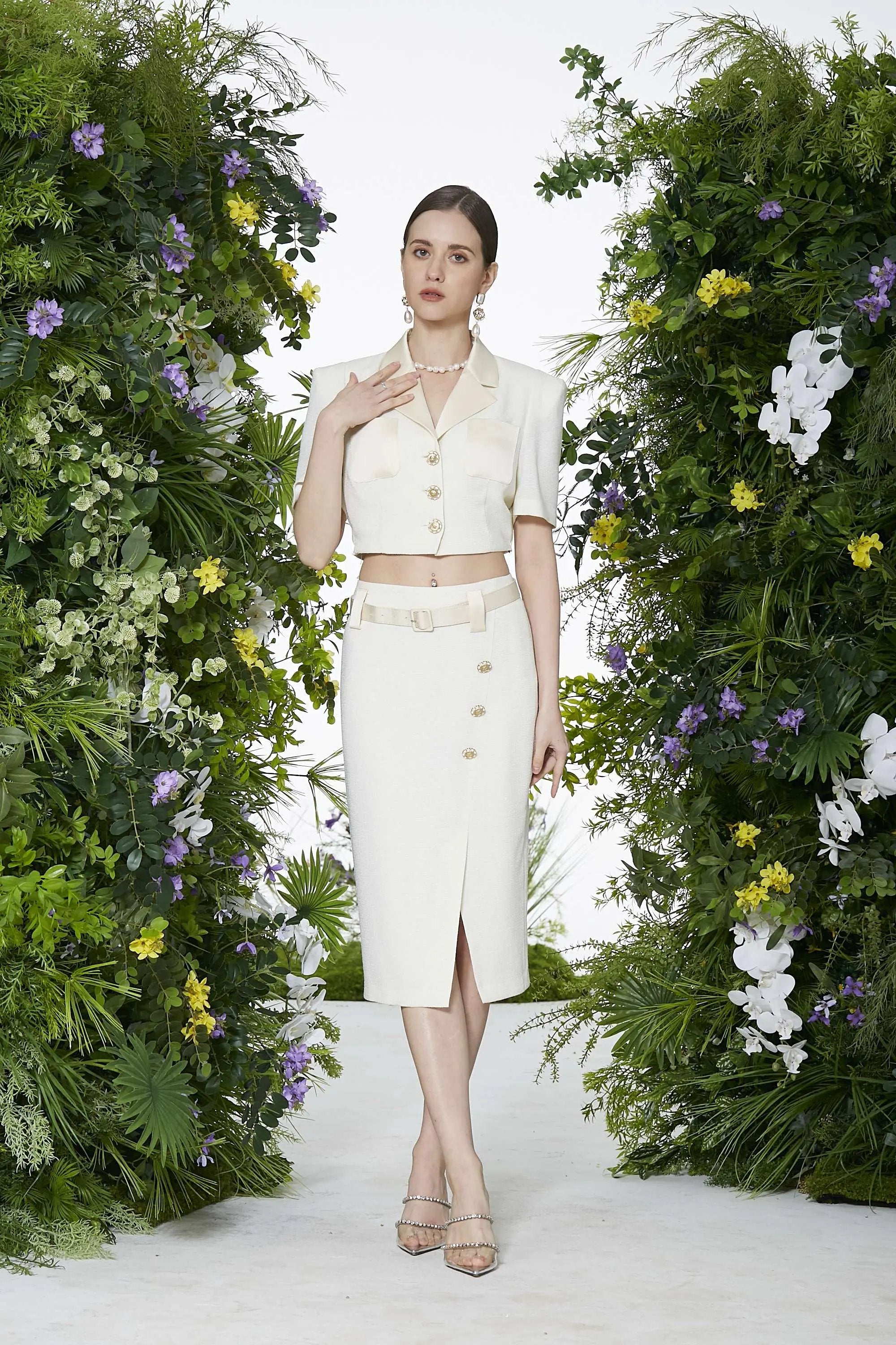 Ladies' Summer Sexy Temperament V-neck Suit Skirt ULA